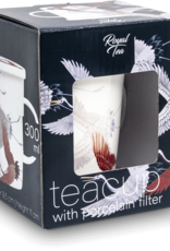 Royal Tea Witte theebeker met kraanvogel in geschenkdoos