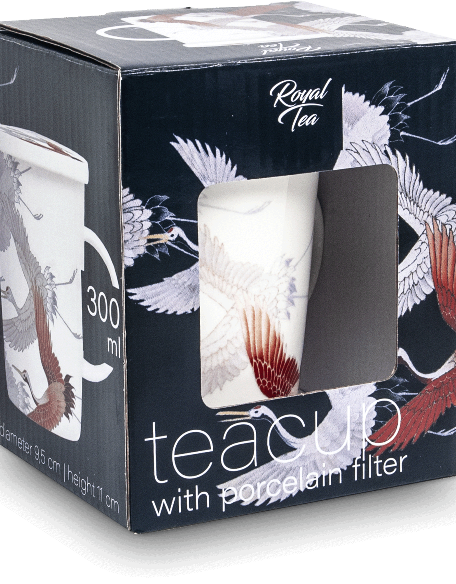 Royal Tea Witte theebeker met kraanvogel in geschenkdoos