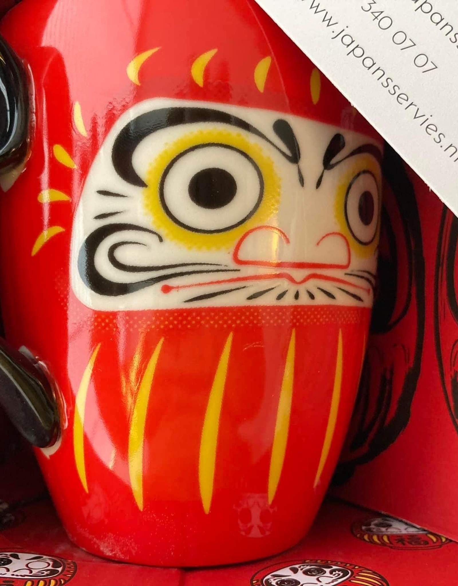 Tokyo Design Studio Red Daruma mug in gift box