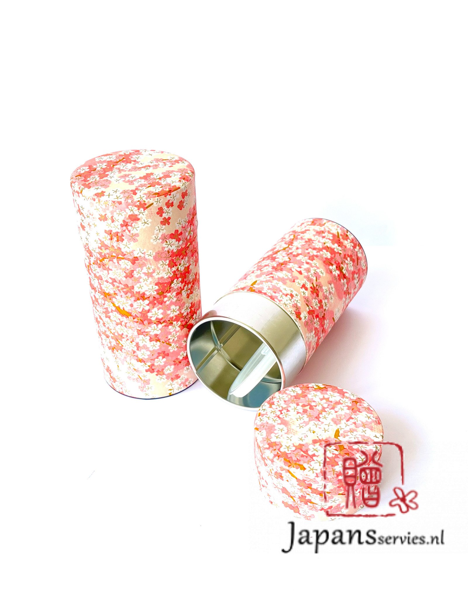 Tokyo Design Studio Japanese tea tin washi paper Cherry Blossom