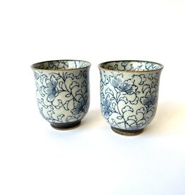 Tokyo Design Studio Teacup Sometsuke Summer Flower (C) (set of 2)