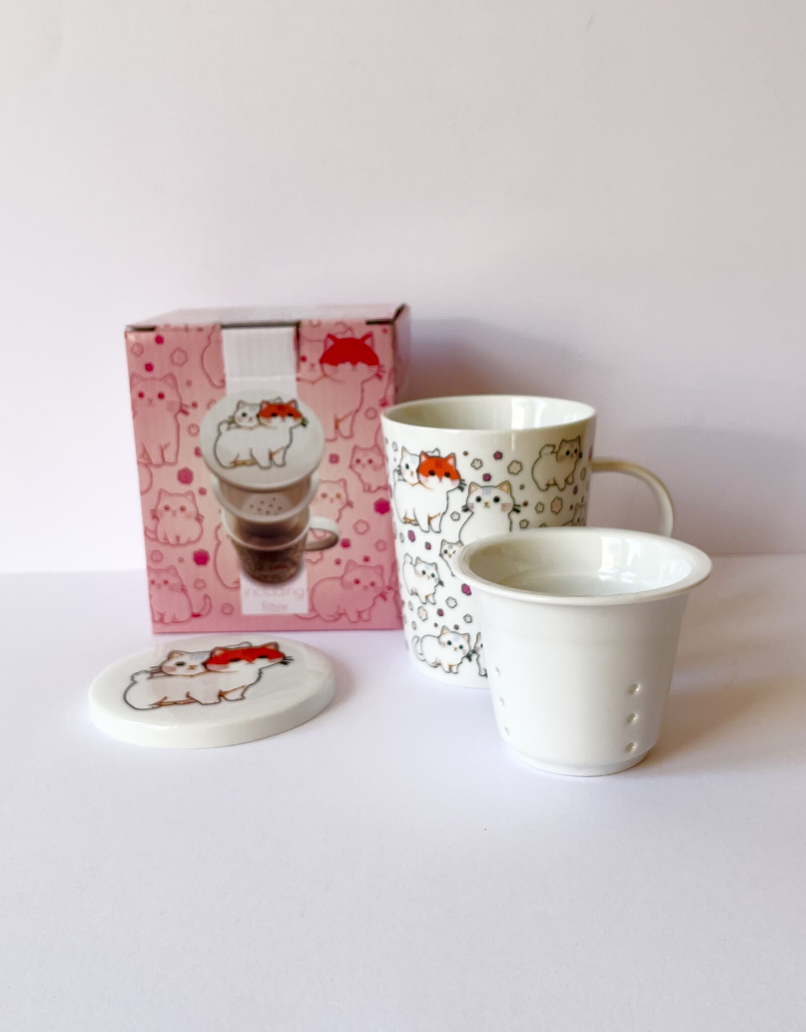 Schattige katjes theemok met filter in giftset