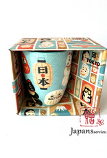 Tokyo Design Studio Japanese light blue mug Lucky Cat