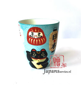 Tokyo Design Studio Japanse  licht blauwe mok  Lucky Cat