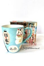 Tokyo Design Studio Japanse licht blauwe mok  Lucky Cat