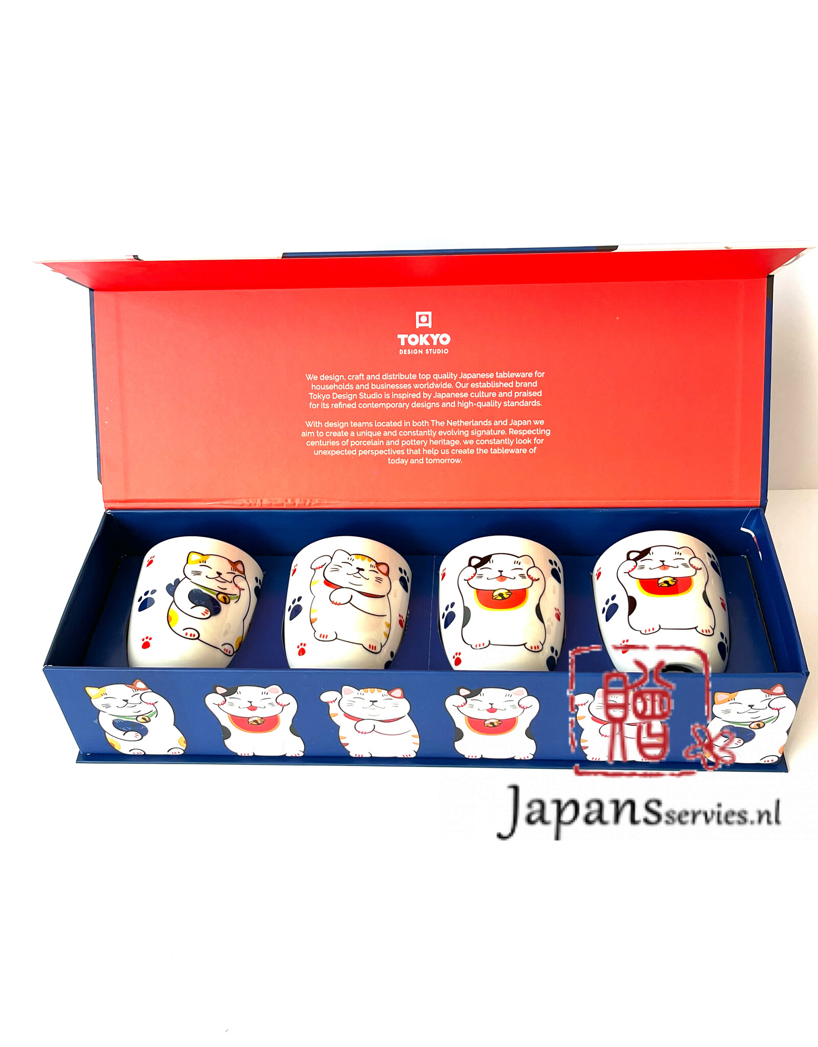Tokyo Design Studio Lucky cat teacup gift set
