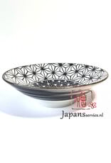 Tokyo Design Studio Large round blue bowl with stars (Asanoha)