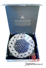 Tokyo Design Studio Large round blue bowl with stars (Asanoha)