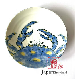 Tokyo Design Studio Deep blue plate with blue crab (900 ml)