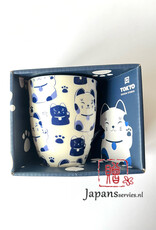 Tokyo Design Studio Japanese mug with blue Lucky cat