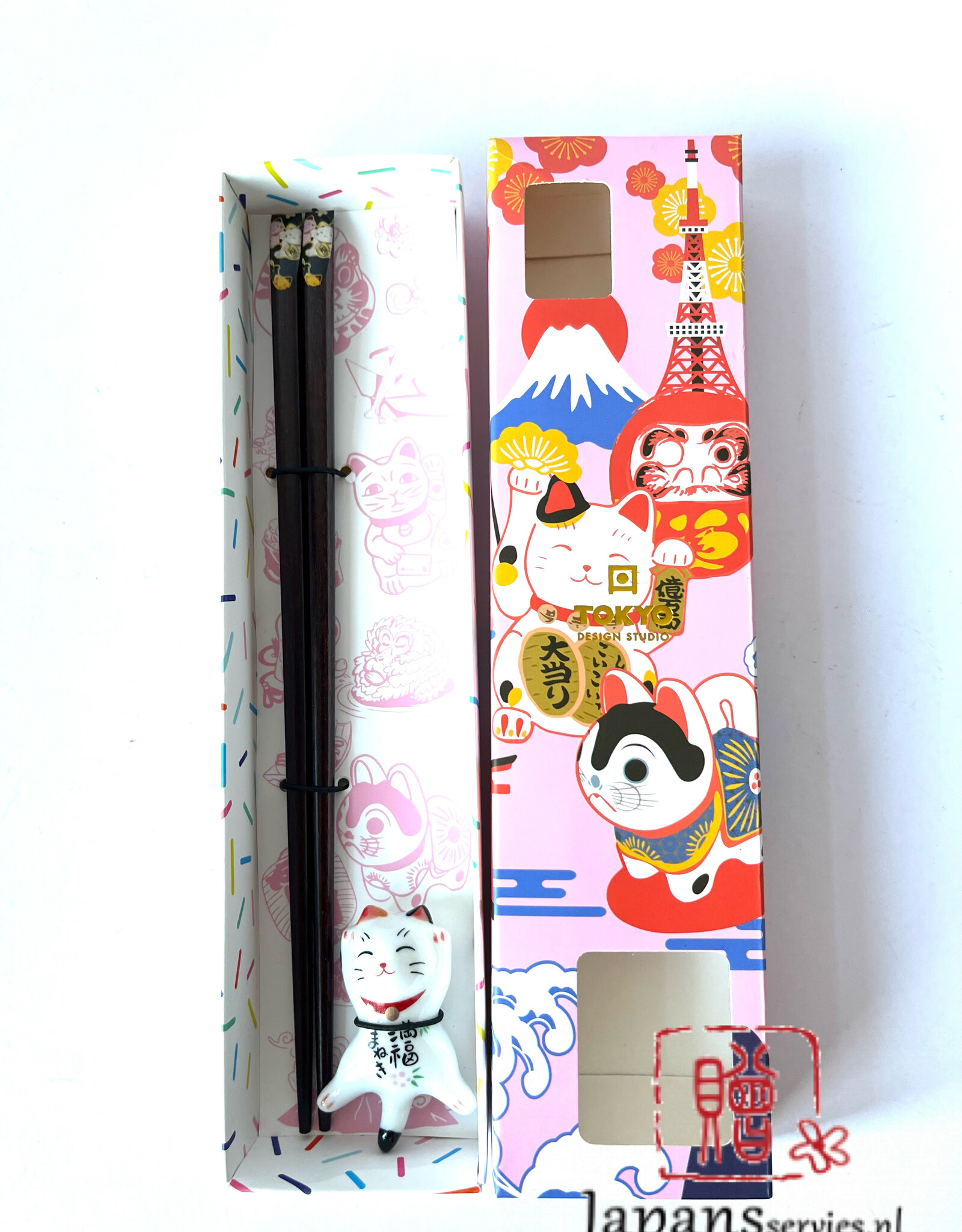 Tokyo Design Studio Chopsticks Lucky cat giftset