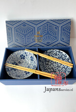 Tokyo Design Studio Blue bowls gift set with sakura