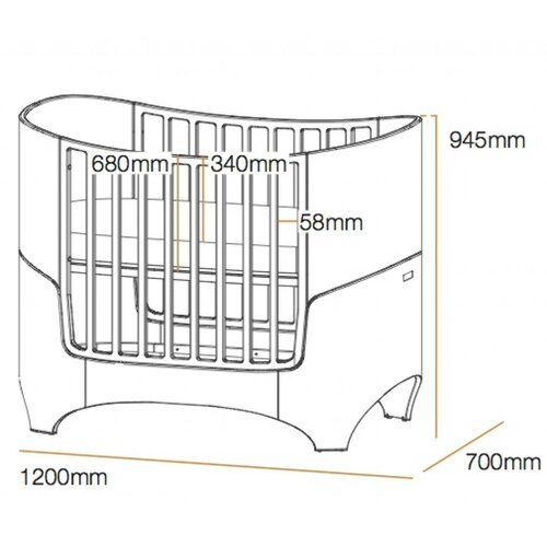 Leander Babybett mit Junior-kit in walnuss Leander Babybett mit Junior-kit in walnuss