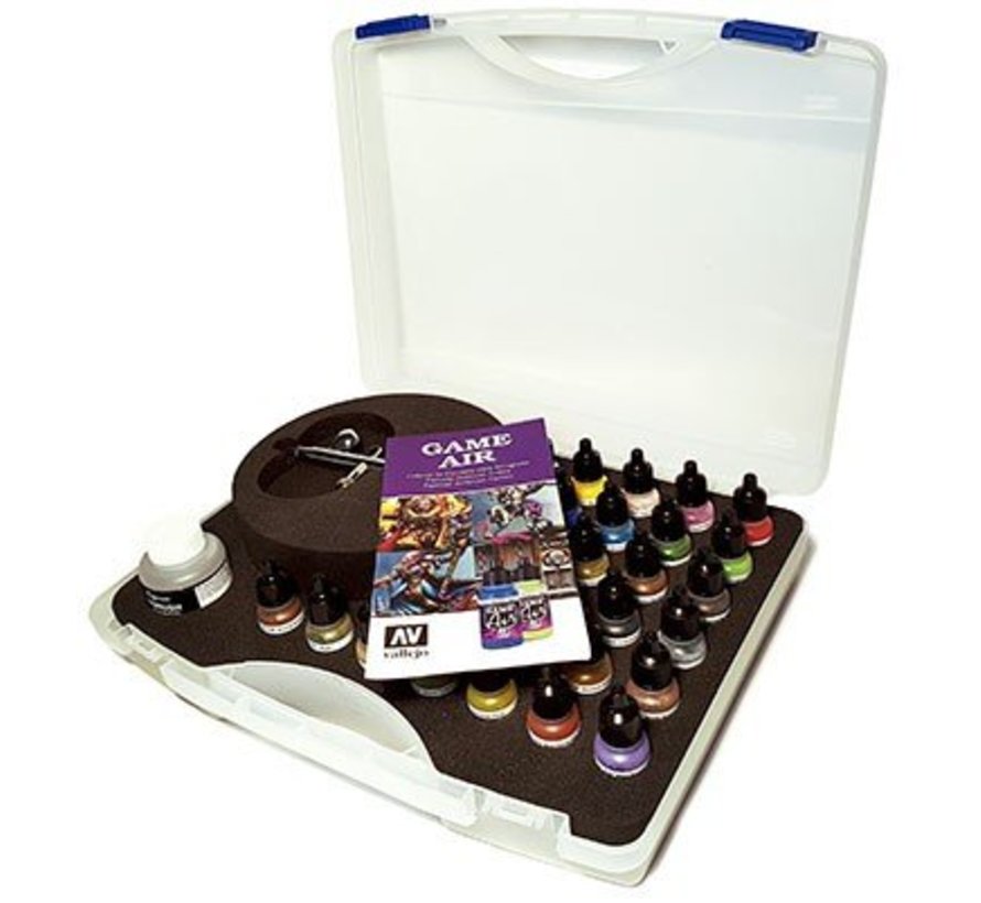 Vallejo Game Air Paint Set Basic Game Air Colors & Airbrush 28