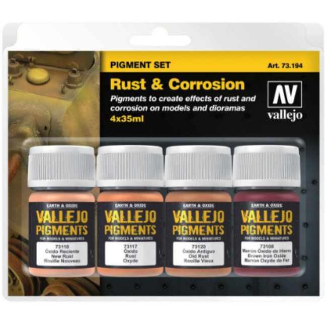 Vallejo Pigment Set Rust & Corrosion - 4 colors - 35ml - 73194