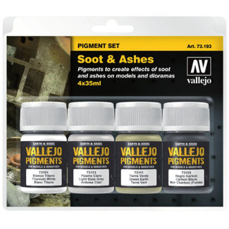 Vallejo Pigment Set Soot & Ashes - 4 kleuren - 35ml - 73193