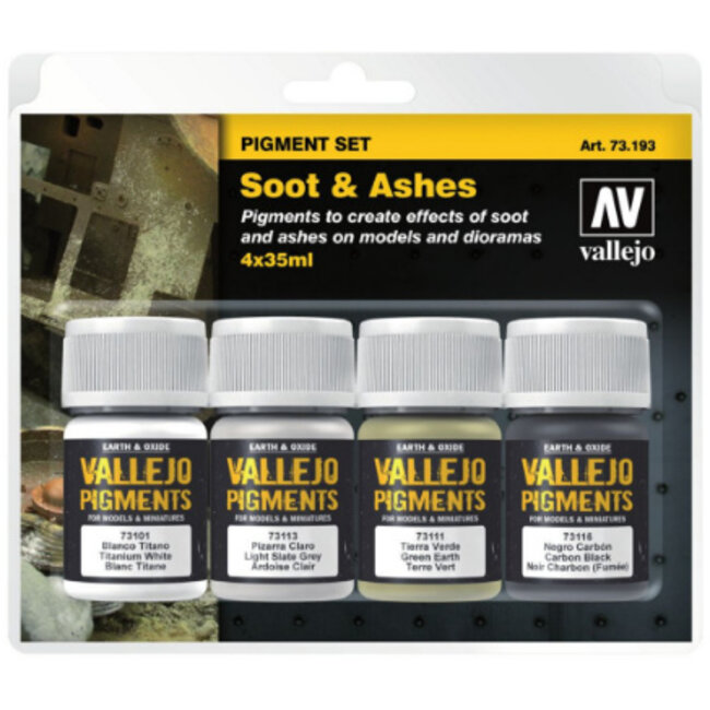 Vallejo Pigment Set Soot & Ashes - 4 colors - 35ml - 73193