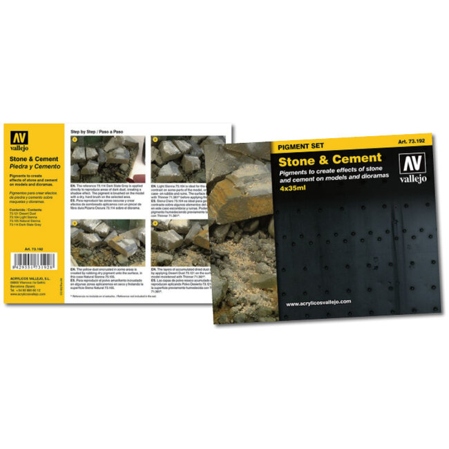 Vallejo Pigment Set Stone & Cement - 4 colors - 35ml - 73 192