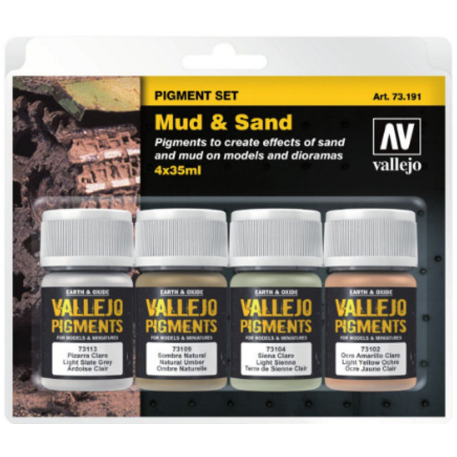 Vallejo Pigment Set Mud & Sand - 4 kleuren - 35ml - 73191