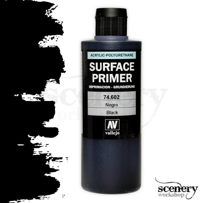 Vallejo Surface Primer Black - 200ml - 74602 - Scenery Workshop BV ...