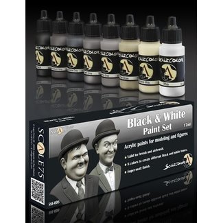 Scale 75 Black and White Paint set - 8 colors - 17ml - SSE-008