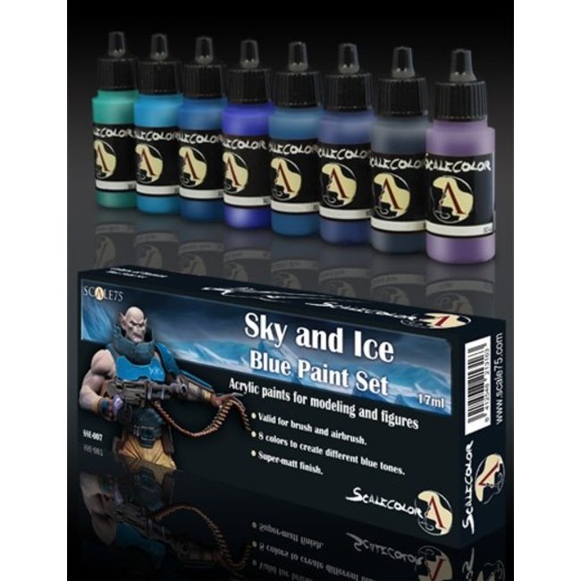 Scale 75 Sky and Ice - Blue Paint Set - 8 colors - 17ml - SSE-007
