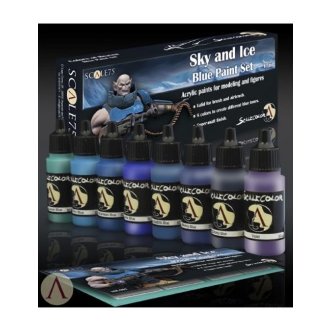 Scale 75 Sky and Ice - Blue Paint Set - 8 kleuren - 17ml - SSE-007