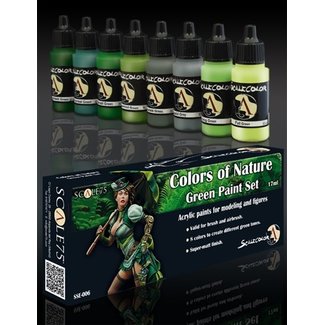 Scale 75 Colors of Nature - Green Paint Set - 8 colors - 17ml - SSE-006