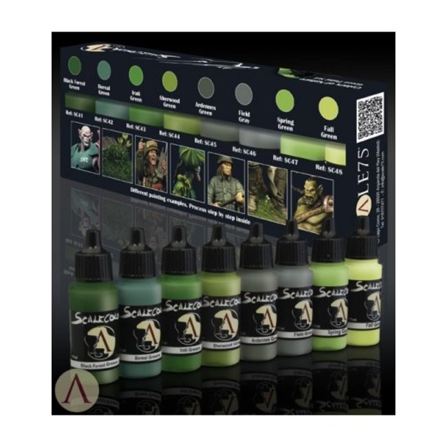 Scale 75 Colors of Nature - Green Paint Set - 8 colors - 17ml - SSE-006