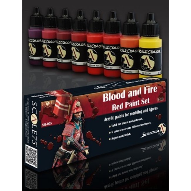 Scale 75 Blood and Fire - Red Paint Set - 8 colors - 17ml - SSE-005