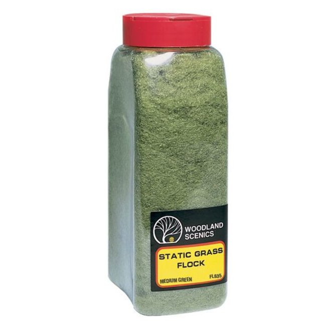 Woodland Scenics Static Grass Flock Medium Green Shaker - 945cm³ - FL635