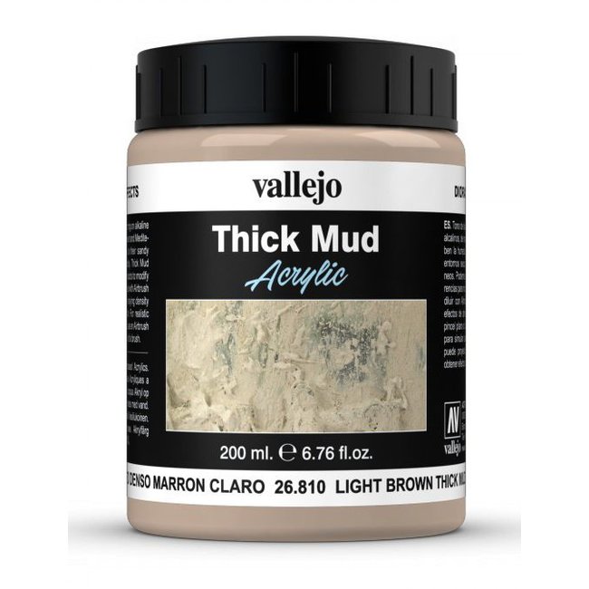 Vallejo Light Brown Mud Thick Mud Weathering Effects - 200ml - 26810