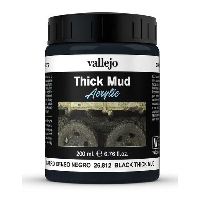 Vallejo Black Mud Thick Mud Weathering Effects - 200ml - 26812