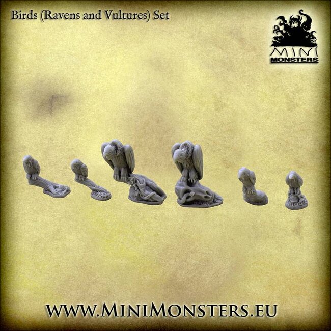 Mini Monsters Birds - 6x - MM-0064