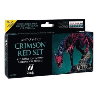 Vallejo Fantasy-Pro Crimson Red Set - 8 colors - 17ml - 74103