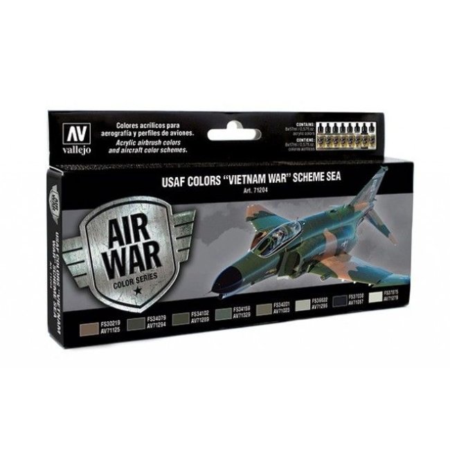 Vallejo Model Air USAF Colors "Vietnam War" Scheme Sea - 8 kleuren - 17ml - 71204