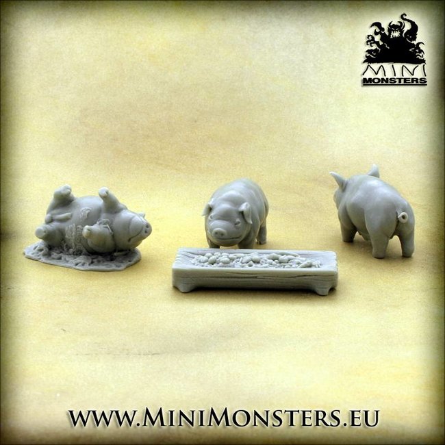 Mini Monsters Three Pigs & Through - 4x - MM-0055