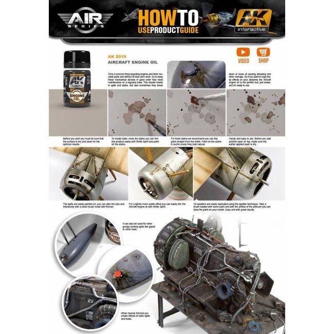 AK interactive Aircraft Engine Oil - Air Series - AK Weathering - 35ml - AK2019