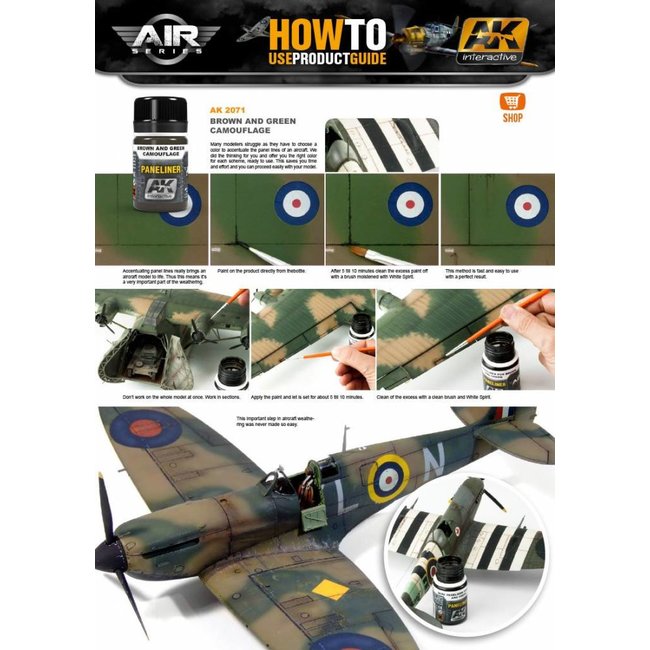 AK interactive Paneliner For Brown And Green Camouflage - Air Series - AK Weathering - 35ml - AK2071