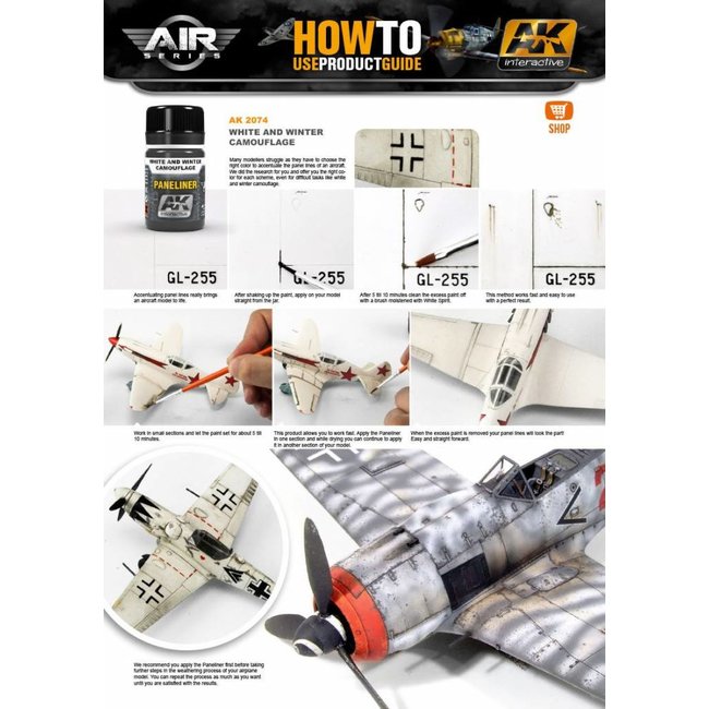 AK interactive Paneliner For White And Winter Camouflage - Air Series - AK Weathering - 35ml - AK2074