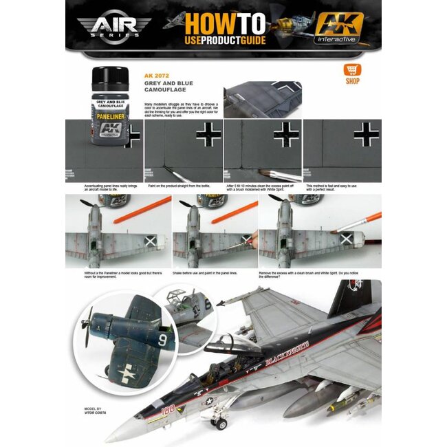 AK interactive Paneliners for Gray and Blue Camouflage -35ml - AK2072