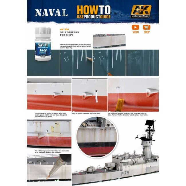 AK interactive Salt Streaks For Ships - Zeeschepen Weathering - Streaking - 35ml - AK306