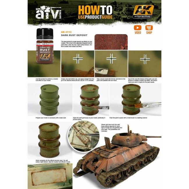 AK interactive Dark Rust Deposit - Deposit Weathering - 35ml - AK 4113