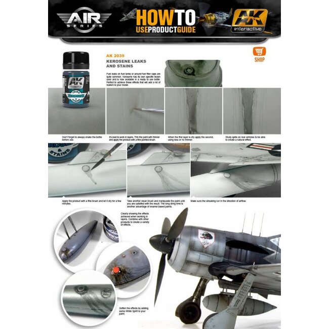 AK interactive Kerosene Leaks & Stains - Air Series - AK Weathering - 35ml - AK2039