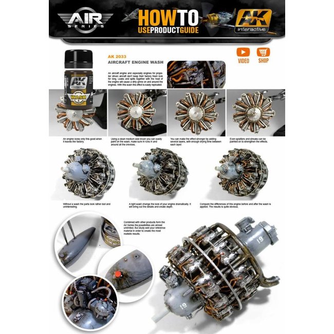 AK interactive Wash For Aircraft Engine - Air Series - Weathering Wash - 35 ml - AK2033