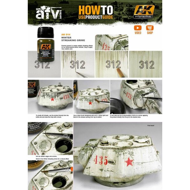 AK interactive Streaking Grime For Winter Vehicles - Streaking Weathering - 35ml - AK014