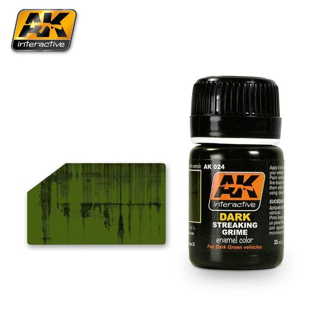 AK interactive Streaking Grime For Green Vehicles - Streaking Weathering - 35ml - AK024