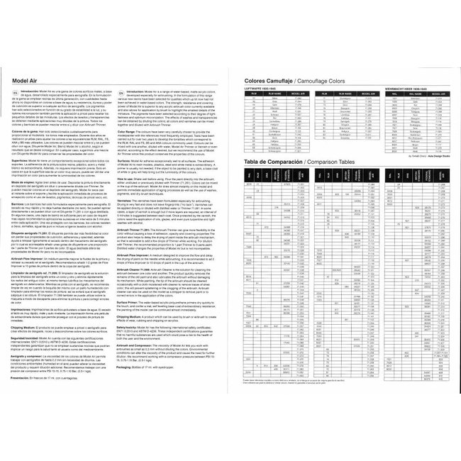 Vallejo Handpainted Color Card Model Air - CC971