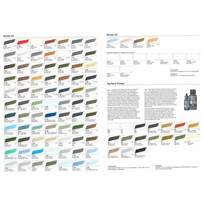 Vallejo Handpainted Color Card Model Air - CC971