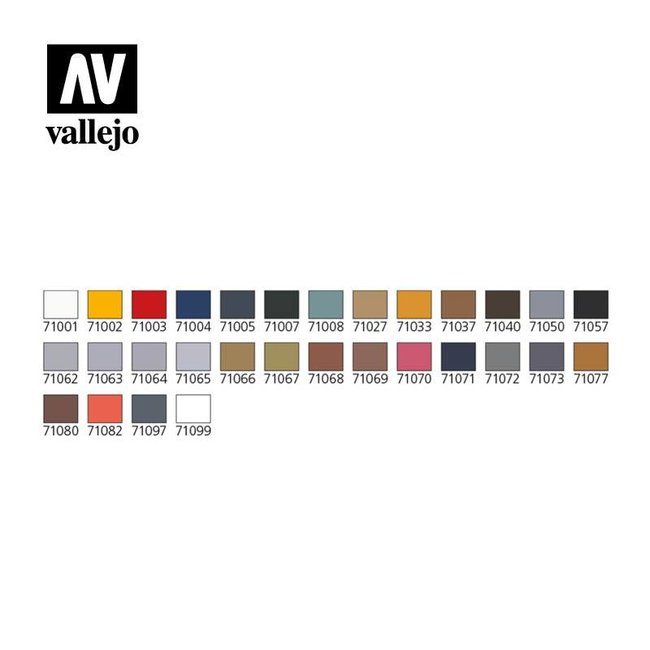 Vallejo Model Air Basic Set + Airbrush - 29 kleuren - 17ml - 71172